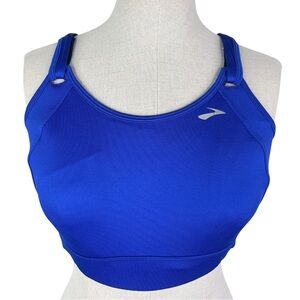 Brooks Running Fiona Sports Bra 34DD * Blue Gym Workout Sport Moving Comfort
